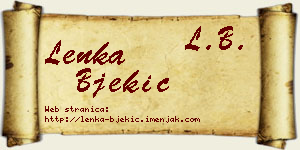 Lenka Bjekić vizit kartica